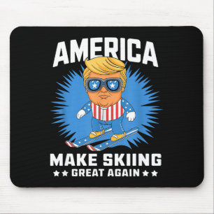 Make skiing great again - funny donald trump ski mouse mat
