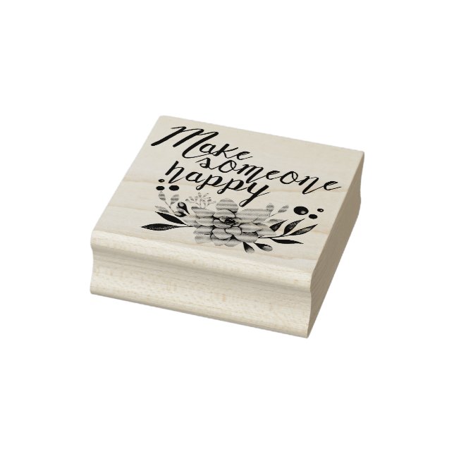Make someone happy FLOWERS Rubber Stamp (Stamp)