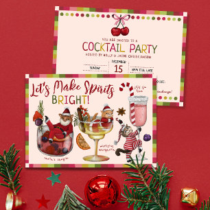Make Spirits Bright Cat Christmas Cocktail Party  Invitation