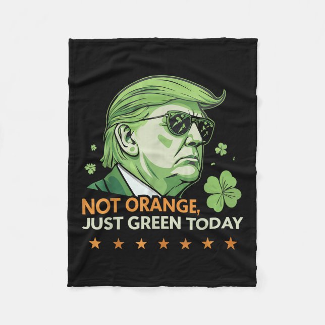 Make St. Paddy’s Great Again – Funny Trump &amp; Fleece Blanket (Front)