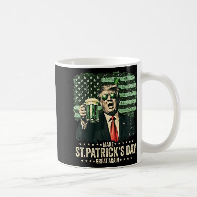 Make St Patricks Day Great Again, American Flag Coffee Mug (Right)