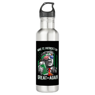 Make St Patrick's Day Great Again Funny Trump 710 Ml Water Bottle