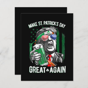 Make St Patrick's Day Great Again Funny Trump Card