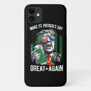 Make St Patrick's Day Great Again Funny Trump iPhone 11 Case