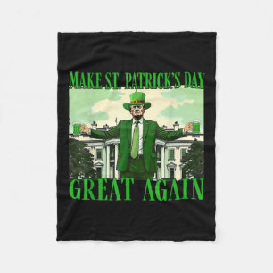 Make St. Patricks Day Great Again Funny Trump Fleece Blanket