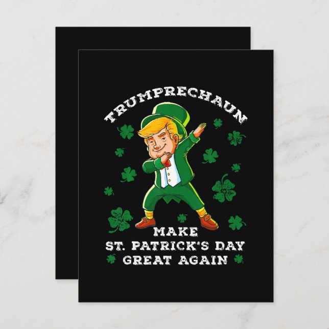 Make St Patrick's Day Great Again Funny Trump Holiday Card (Front/Back)