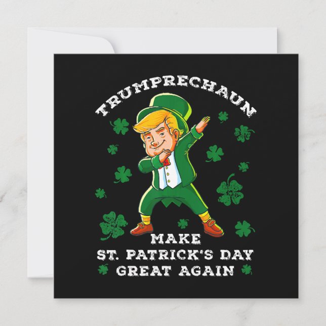 Make St Patrick's Day Great Again Funny Trump Invitation (Front)