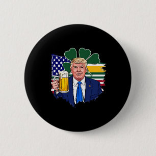 Make St Patrick's Day Great Again Funny Trump Iris 6 Cm Round Badge