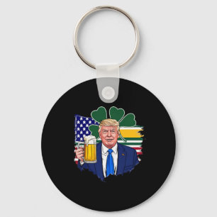 Make St Patrick's Day Great Again Funny Trump Iris Key Ring