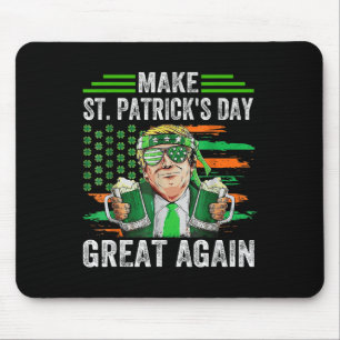 Make St Patricks Day Great Again Funny Trump Irish Mouse Mat