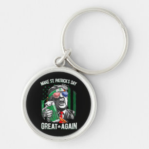 Make St Patrick's Day Great Again Funny Trump Key Ring