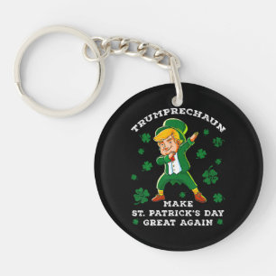 Make St Patrick's Day Great Again Funny Trump Key Ring