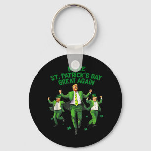 Make St Patricks Day Great Again Funny Trump Men W Key Ring