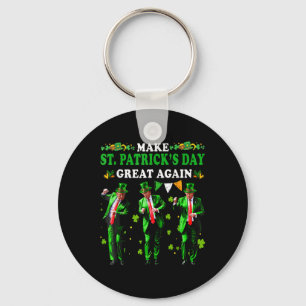 Make St Patricks Day Great Again Funny Trump Men W Key Ring