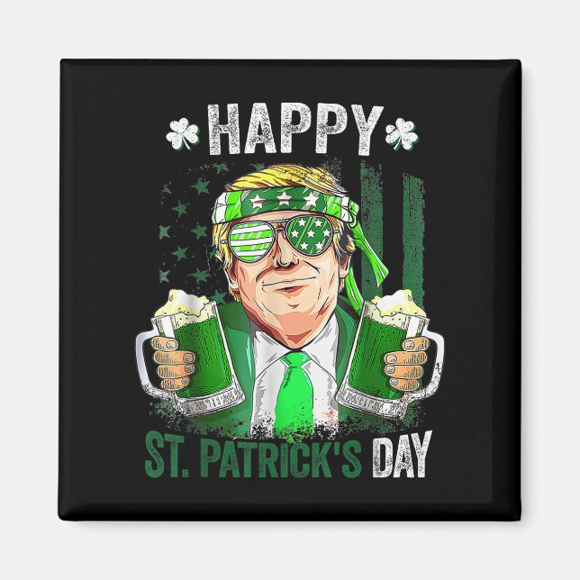 Make St Patricks Day Great Again Funny Trump Men W Magnet (Front)