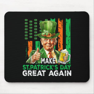 Make St Patricks Day Great Again Funny Trump Men W Mouse Mat