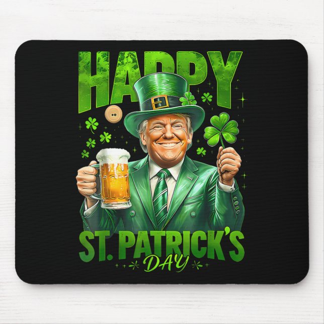 Make St Patricks Day Great Again Funny Trump Men W Mouse Mat (Front)