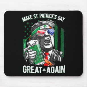 Make St Patrick's Day Great Again Funny Trump Mouse Mat