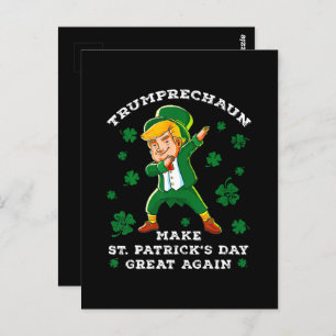 Make St Patrick's Day Great Again Funny Trump Postcard