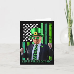 Make St Patricks Day Great Again Irish American Fl Card