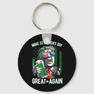 Make St Patricks Day Great Again Irish Leprechaun Key Ring