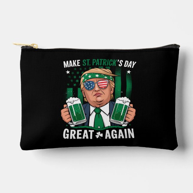Make St Patrick's Day Great Again Irish Trump Accessory Pouch (Front)