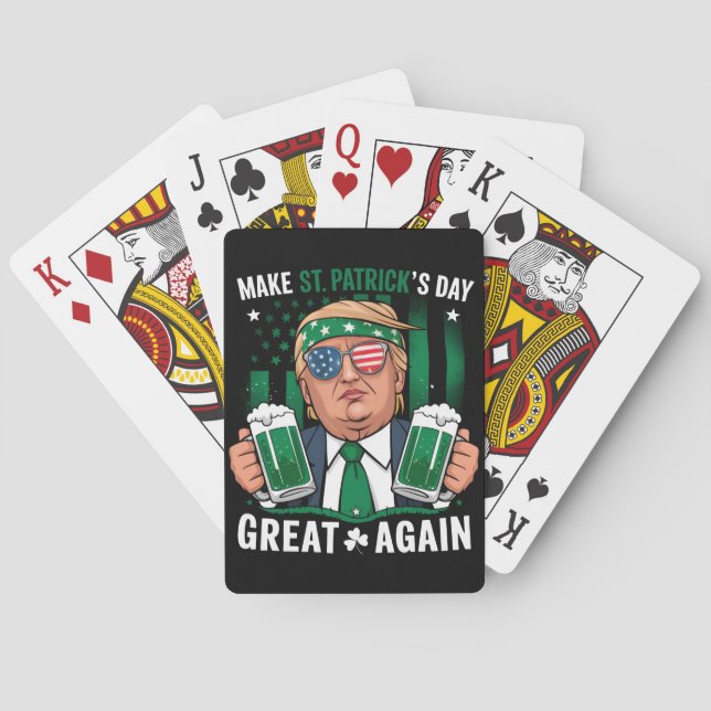Make St Patrick's Day Great Again Irish Trump Playing Cards (Back)