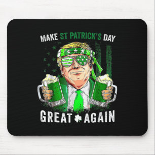 Make St Patrick's Day Great Again Lucky Trump Beer Mouse Mat