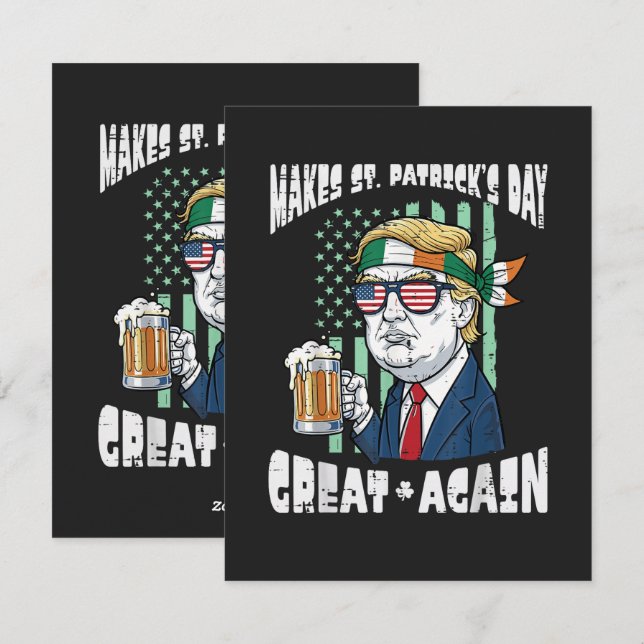 Make St Patricks Day Great Again Saint Paddys Holiday Card (Front/Back)