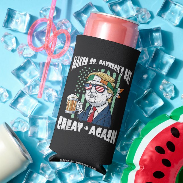Make St Patricks Day Great Again Saint Paddys Seltzer Can Cooler (In Situ Summer)