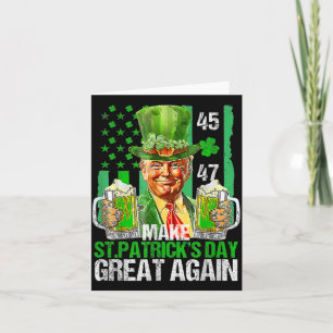 Make St Patricks Day Great Again Shamrock Trump Am Card