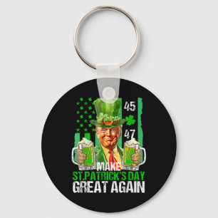 Make St Patricks Day Great Again Shamrock Trump Am Key Ring