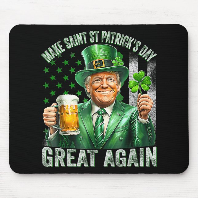 Make St Patricks Day Great Again Shamrock Trump Am Mouse Mat (Front)