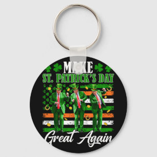 Make St Patricks Day Great Again Trump Dancing Usa Key Ring