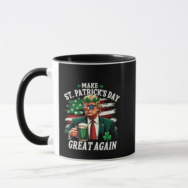 Make St. Patrick's Day Great Again Trump  Mug (Left)