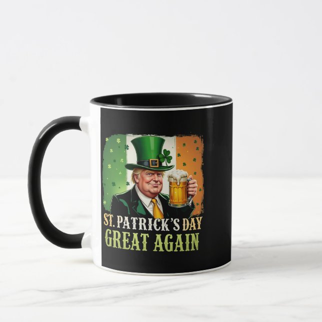Make St. Patrick's Great Again Trump Irish  Mug (Left)