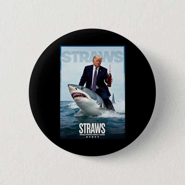 Make Straws Great Again Meme Design  6 Cm Round Badge (Front)