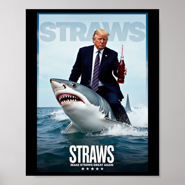 Make Straws Great Again Meme Design  Poster (Front)
