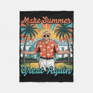 Make Summer Great Again Funny Donald Trump Vacatio Fleece Blanket