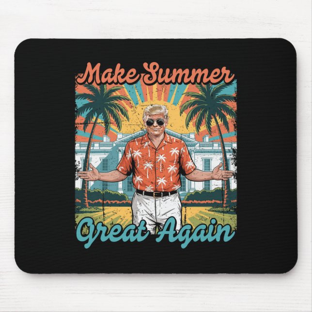 Make Summer Great Again Funny Donald Trump Vacatio Mouse Mat (Front)