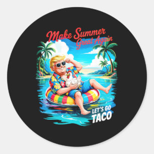 Make Summer Great Again Funny President Chicken Ta Classic Round Sticker