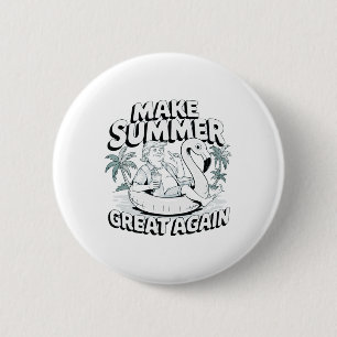 Make Summer Great Again Funny Trump Flamingo Float 6 Cm Round Badge