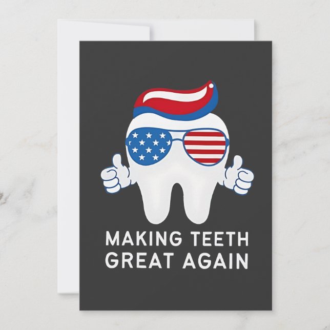 Make Teeth Great Again 4th of July Dental   Holiday Card (Front)