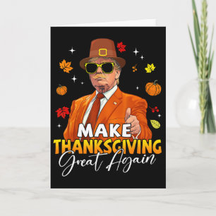 Make Thanksgiving Great Again Autumn Fall Leaves T Card