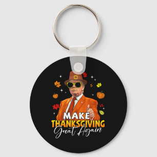 Make Thanksgiving Great Again Autumn Fall Leaves T Key Ring