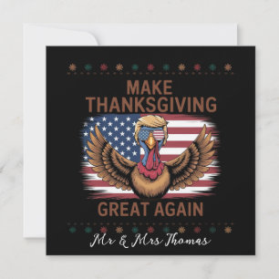 Make Thanksgiving Great Again Funny Trump Turkey Invitation