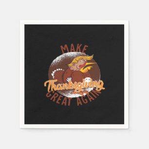 Make Thanksgiving Great Again Funny Turkey Trumpki Napkin