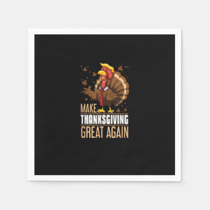 Make Thanksgiving Great Again Funny Turkey Trumpki Napkin