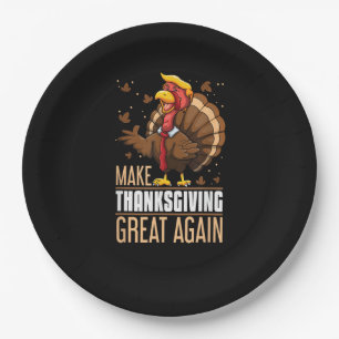 Make Thanksgiving Great Again Funny Turkey Trumpki Paper Plate