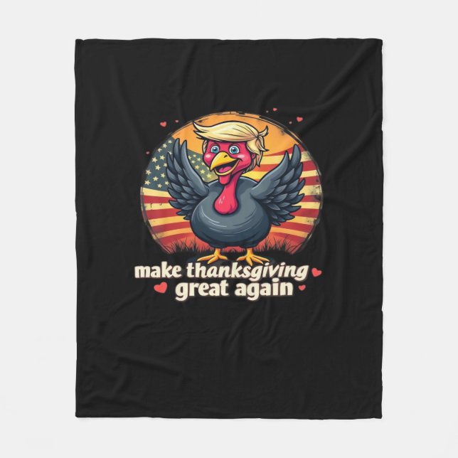 Make Thanksgiving Great Again Thanksgiving Classic Fleece Blanket (Front)